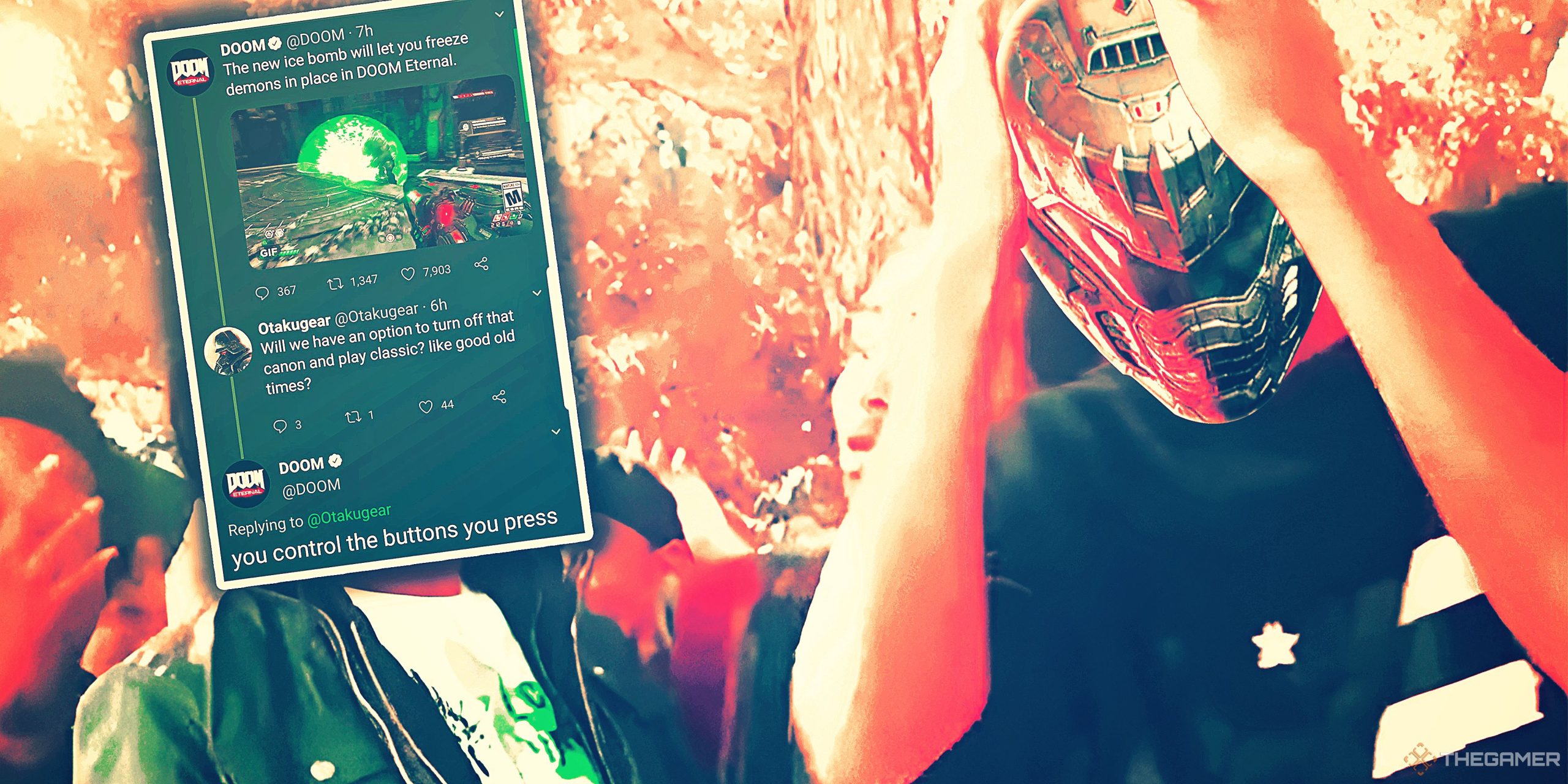 「あなたが押すボタンを制御する」：Doom Twitterアカウントの応答は、ゲームデザインのゴールドスタンダード防衛のままです