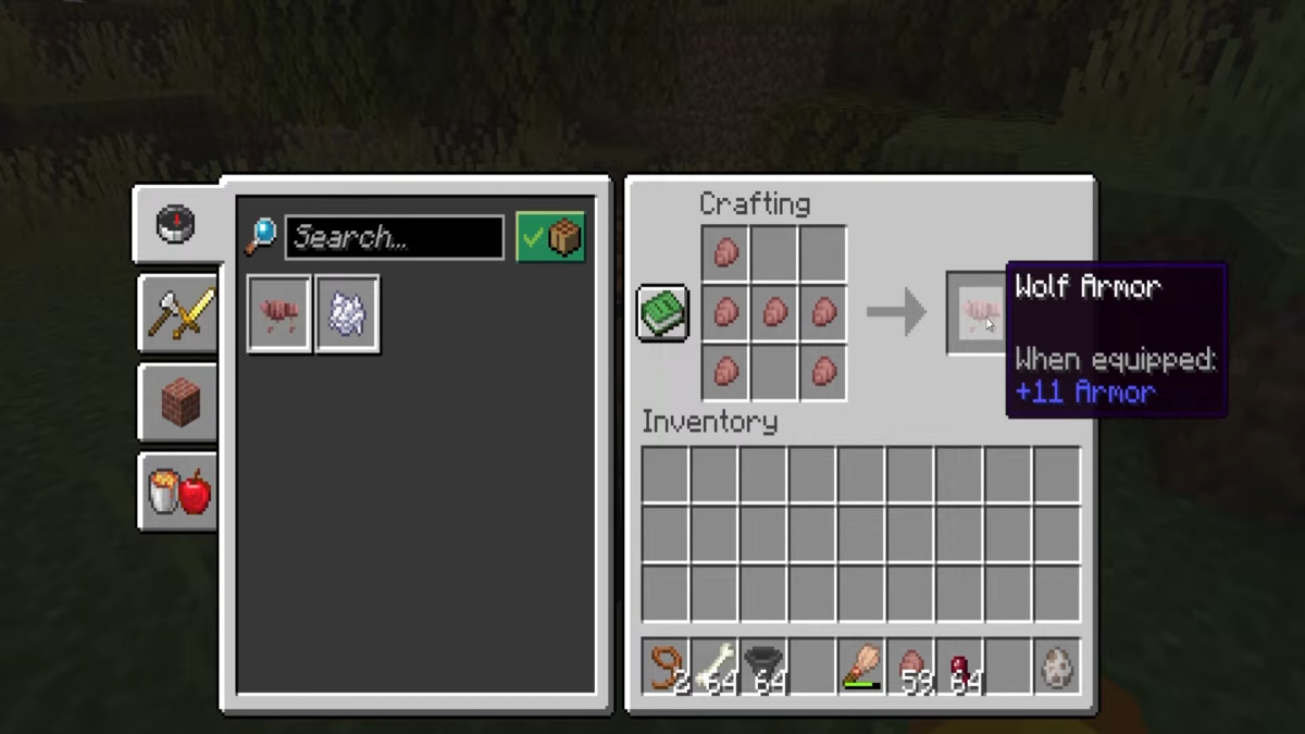 Minecraftでオオカミの鎧を作る方法