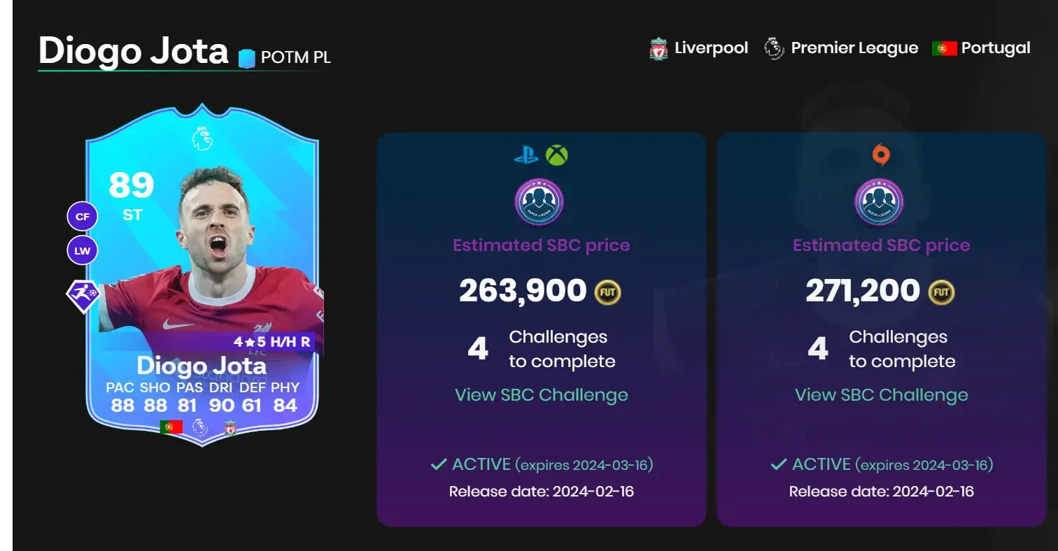 EA FC 24でDiogo Jota Potm SBCを完了する方法は？
