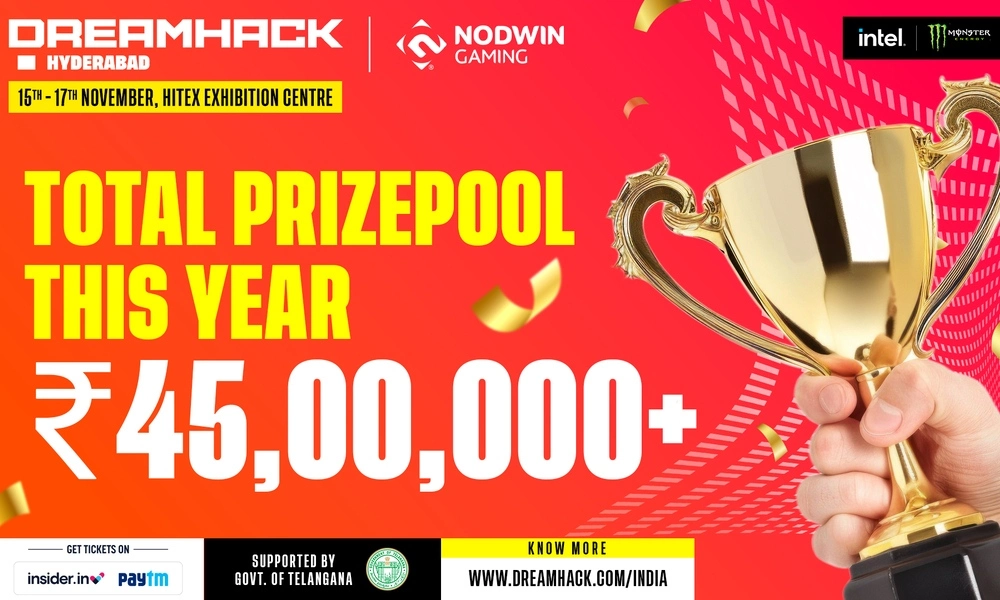 Dreamhack India2024は、45万ルピー以上の賞金プールで発表されました