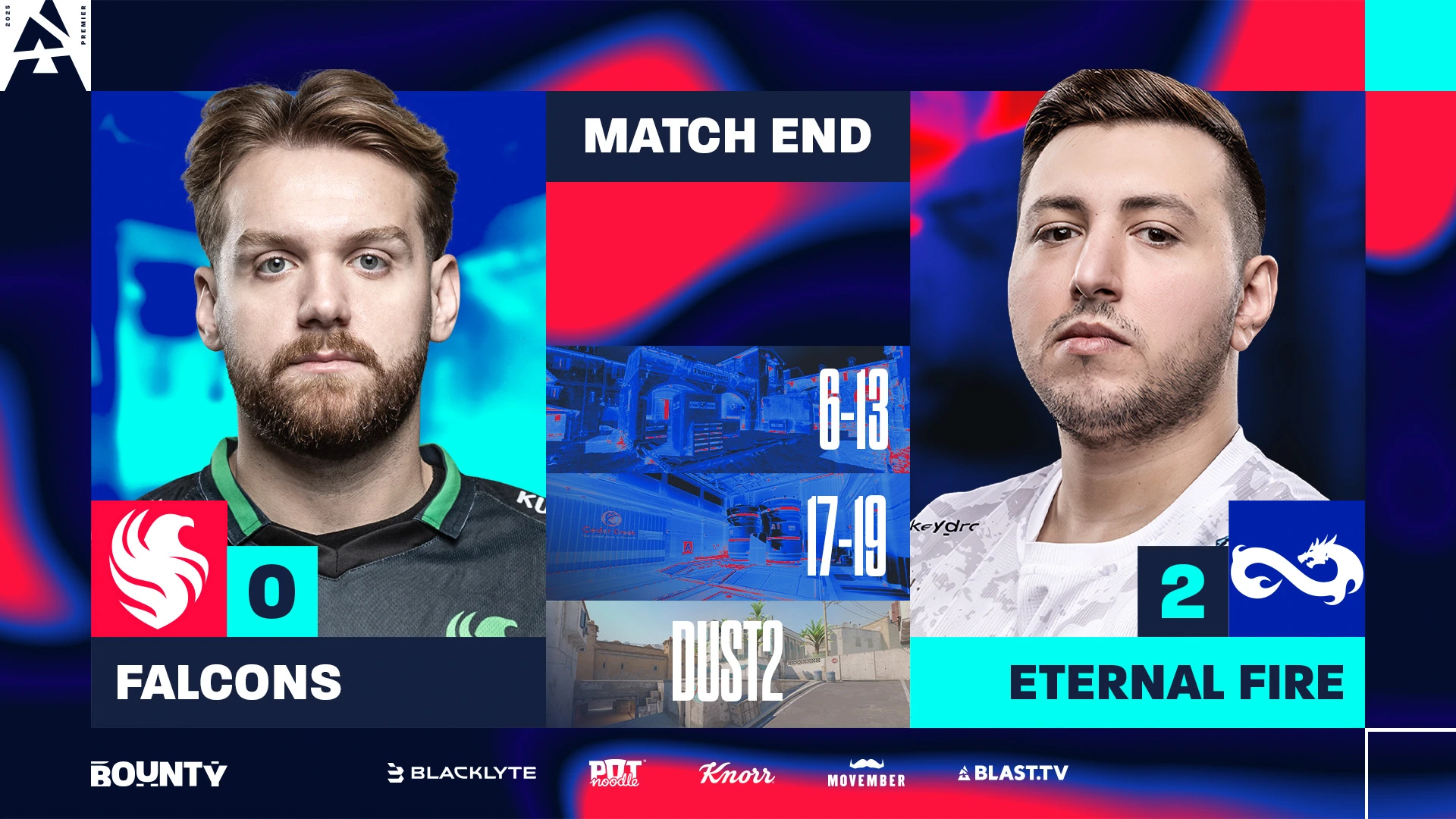 エターナルファイアはファルコンズを打ち負かしてブラストバウンティS1ファイナルの資格を得る