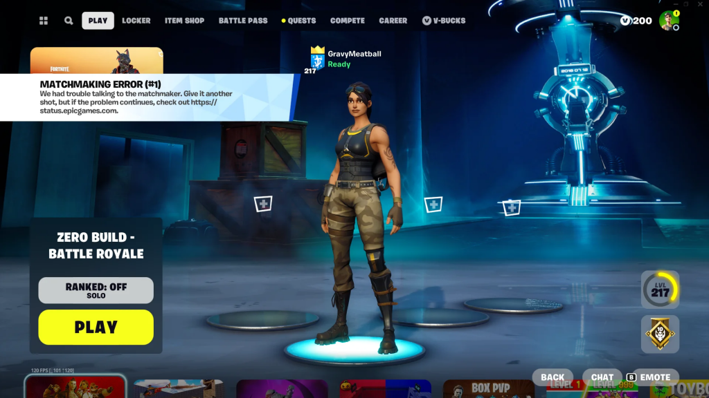 Fortniteマッチメイキングエラー＃1を修正する方法は？