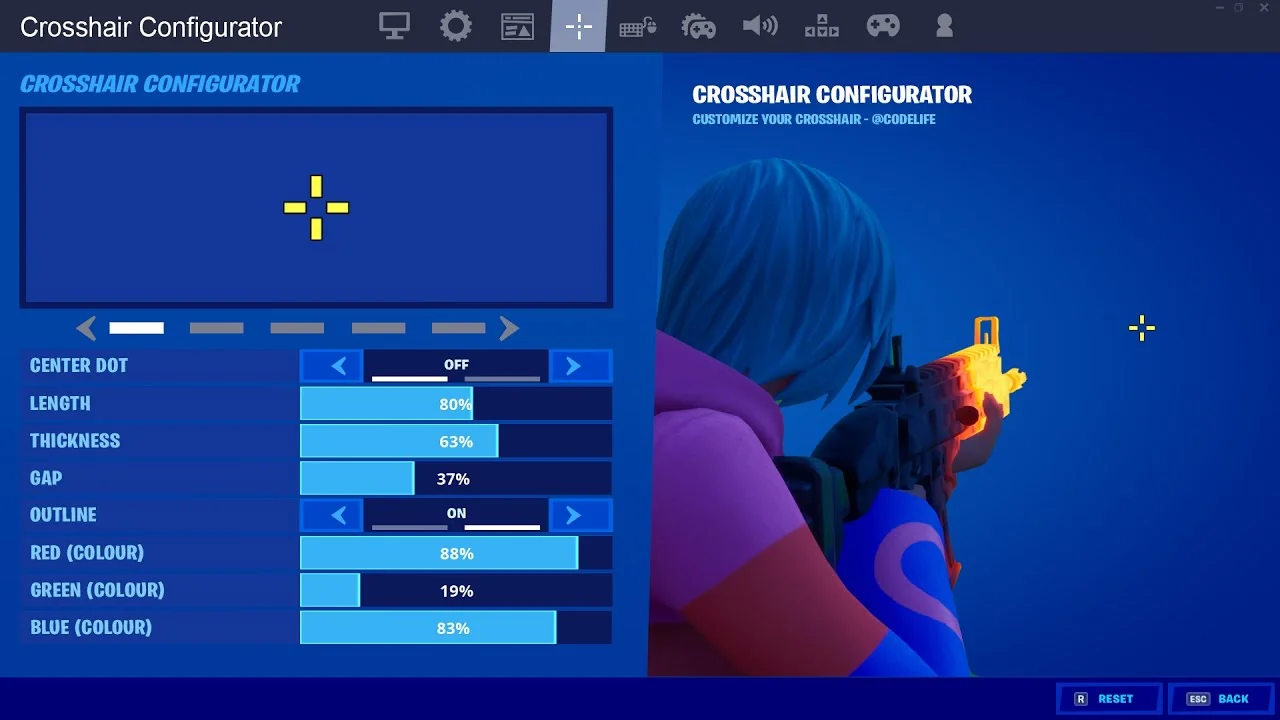 Fortniteの十字線をオフにする方法は？