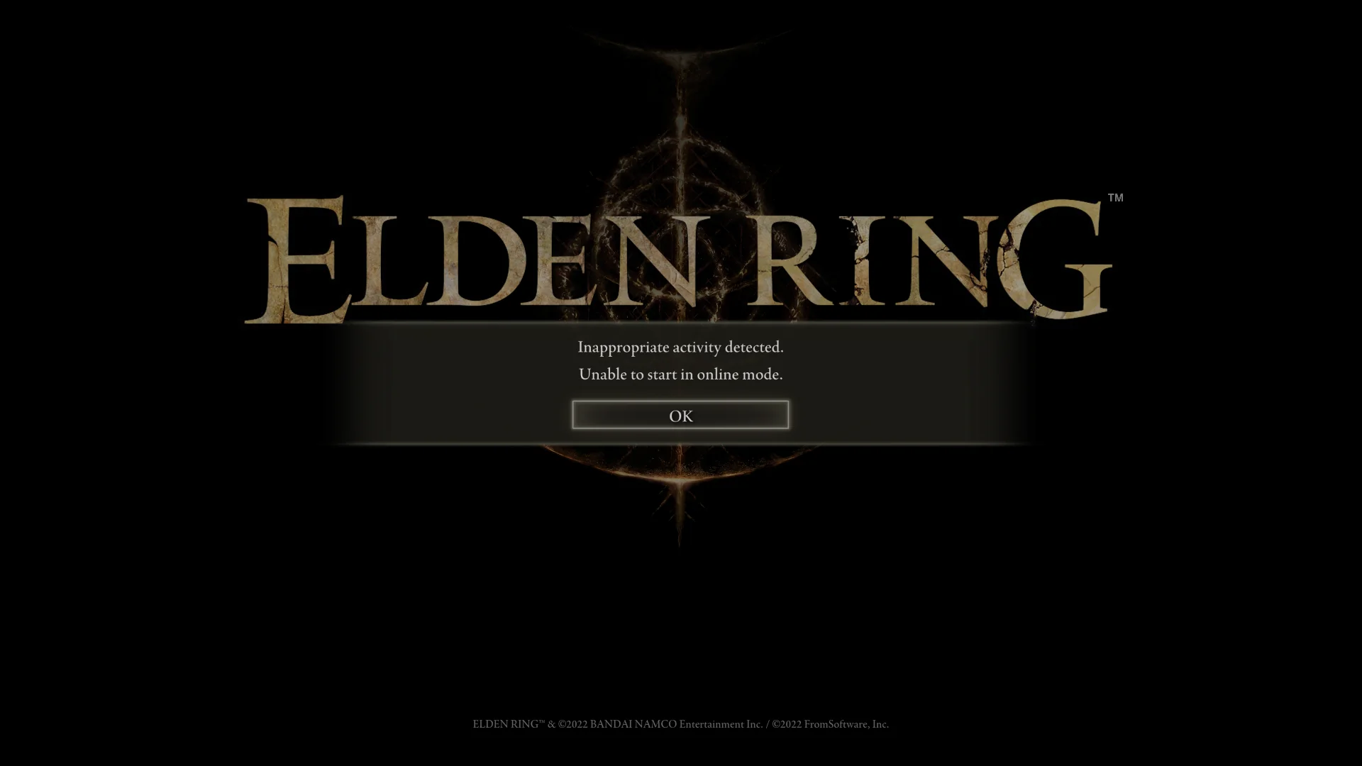 Erdtree DLCのElden Ring Shadowの「不適切なアクティビティが検出された」エラーを修正する方法は?