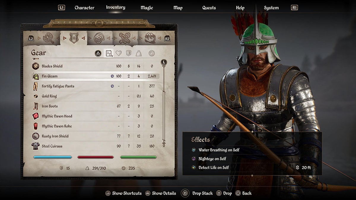 Oblivion Remastered Fin Gleam Helmの位置