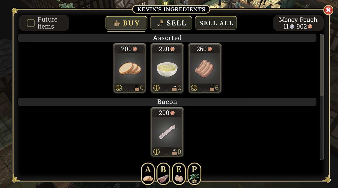 明るい海岸でベーコンとパンを見つける方法