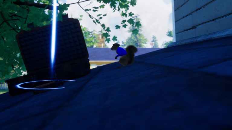 銃と一緒にリスのスパイシーな家で金色のドングリと衣服を見つける場所