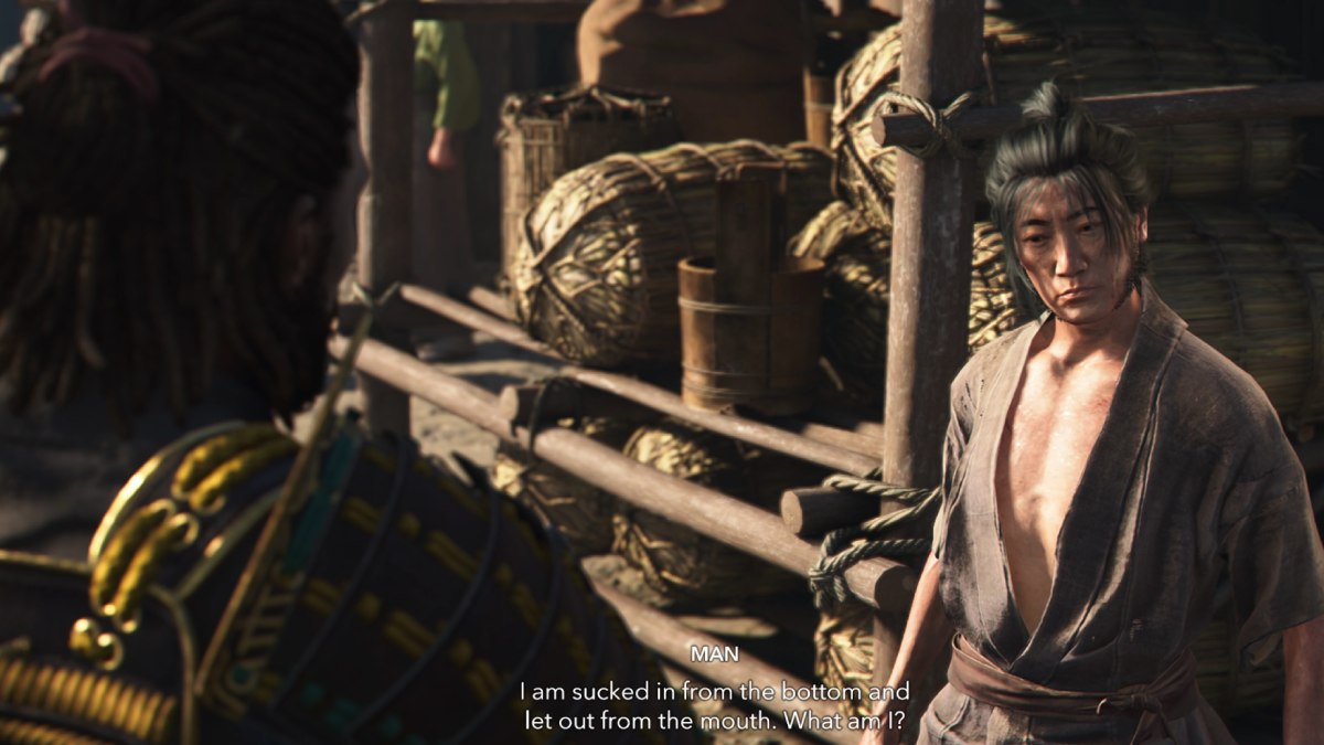 AC Shadows Riddle Answer:底から何が吸い込まれ、口から出ますか?