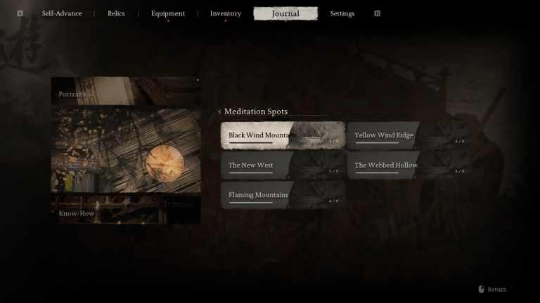 黒い神話のすべての瞑想スポットを見つける場所：ウーコン