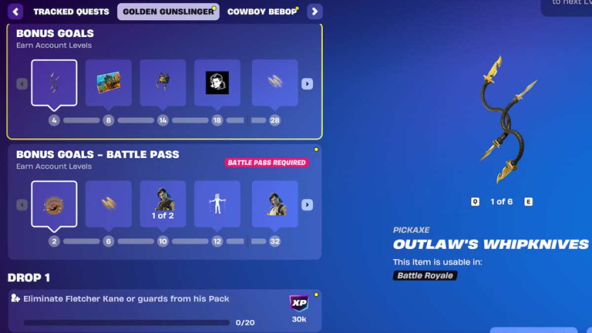 Fortnite：すべてのゴールデンガンスリンガークエストとそれらを完成させる方法