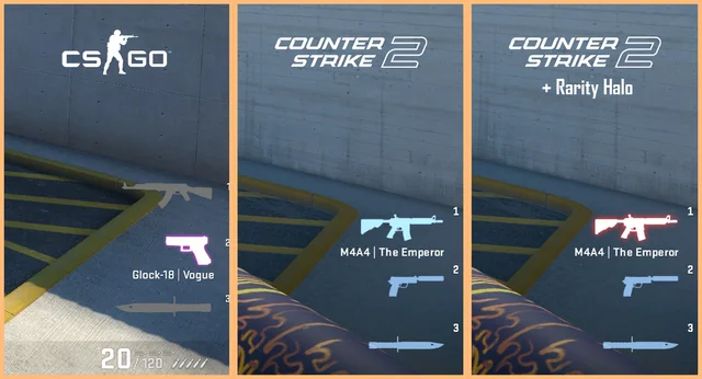 新しいCS2アップデートは、希少な色の輝く武器をもたらします