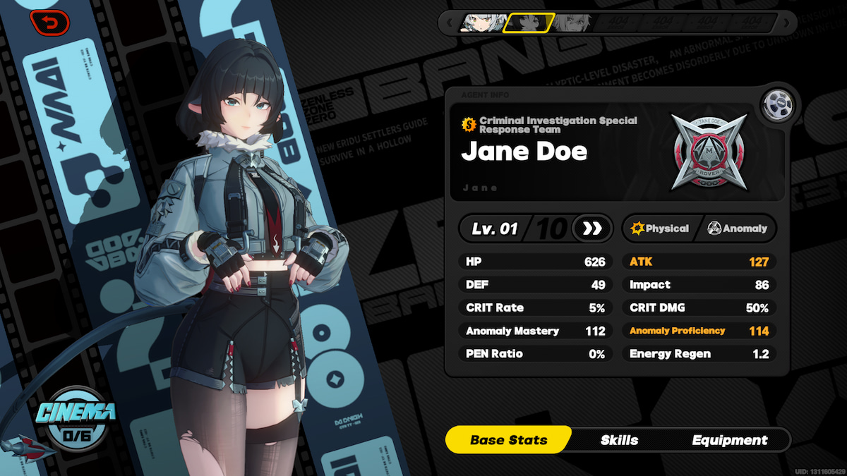 Zenless Zone ZeroのJane Doeに最適なビルド