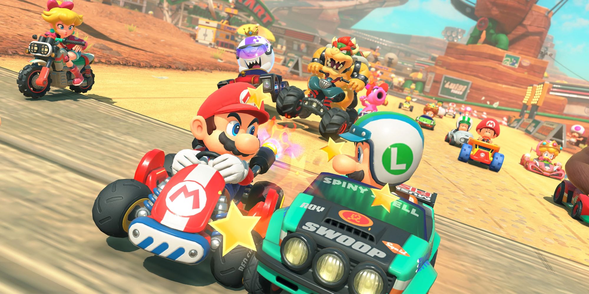 「Welcome back GTA 5」：マリオカートワールドの無料ローミングで他の車両を指揮することができます