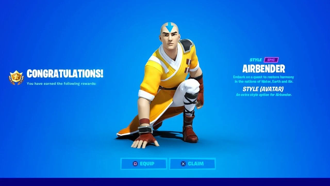 Fortnite Avatar:最後のエアベンダーコラボレーション