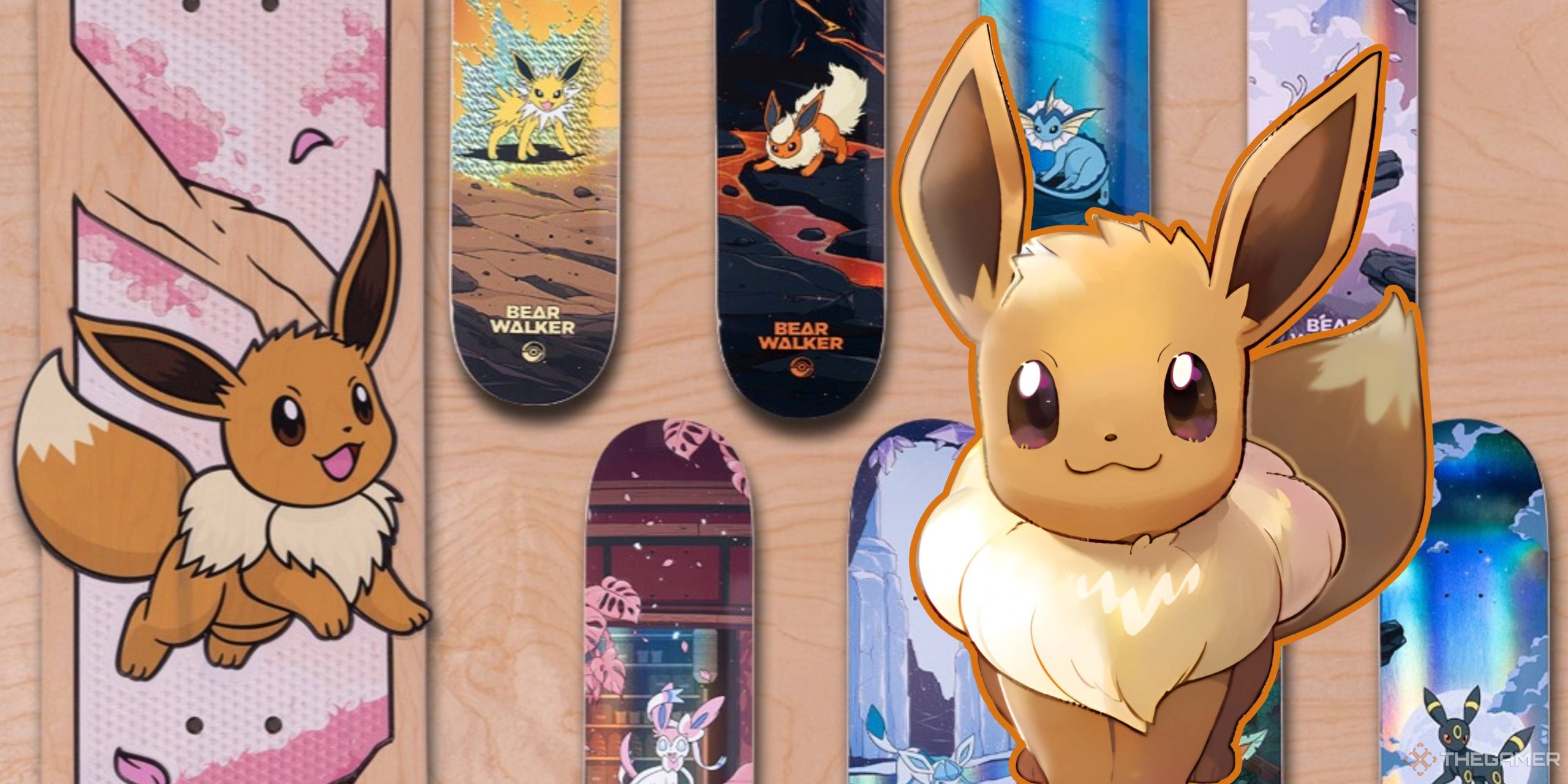 ポケモンは現在、EeveeとそのすべてのEeveelutions用のスケートボードデッキを持っていますが、そのうちの1つだけがホイールを含めています