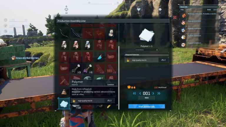 Palworldでポリマーを作成して使用する方法