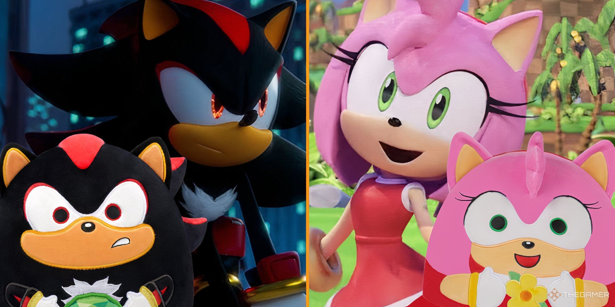 4つの新しいソニックスクイッシュマロの中のシャドウとエイミーが現在入手可能