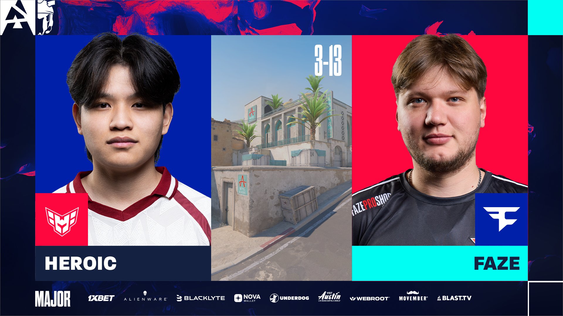 Fazeは、blast.tv Austin Majorを開始するために英雄的な支配を支配しています