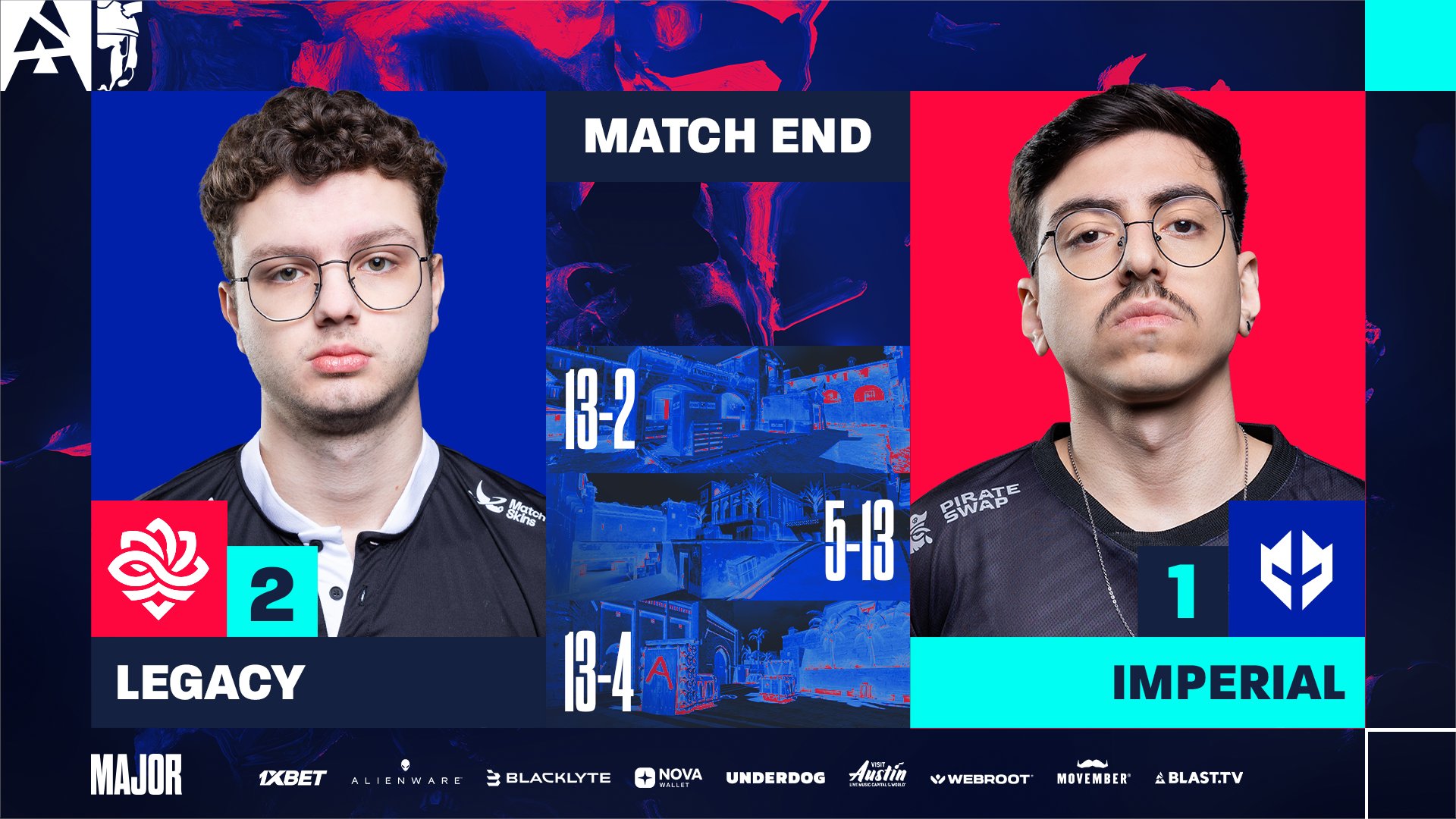 レガシーは、Blast.tv Austin MajorからImperialを排除します