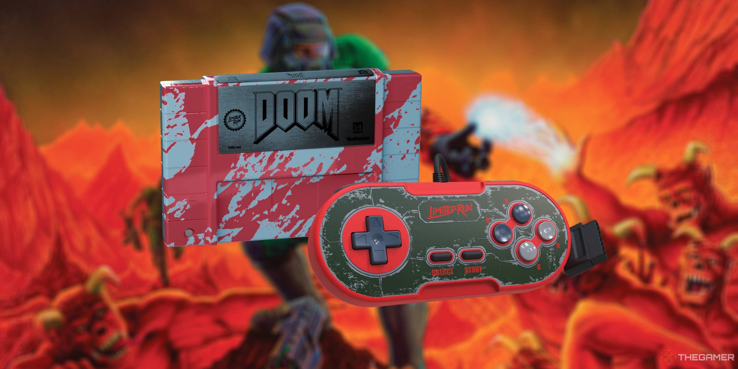 2025年で、Doomは独自の公式クロスオーバーコントローラーを備えたSNESで発売されます