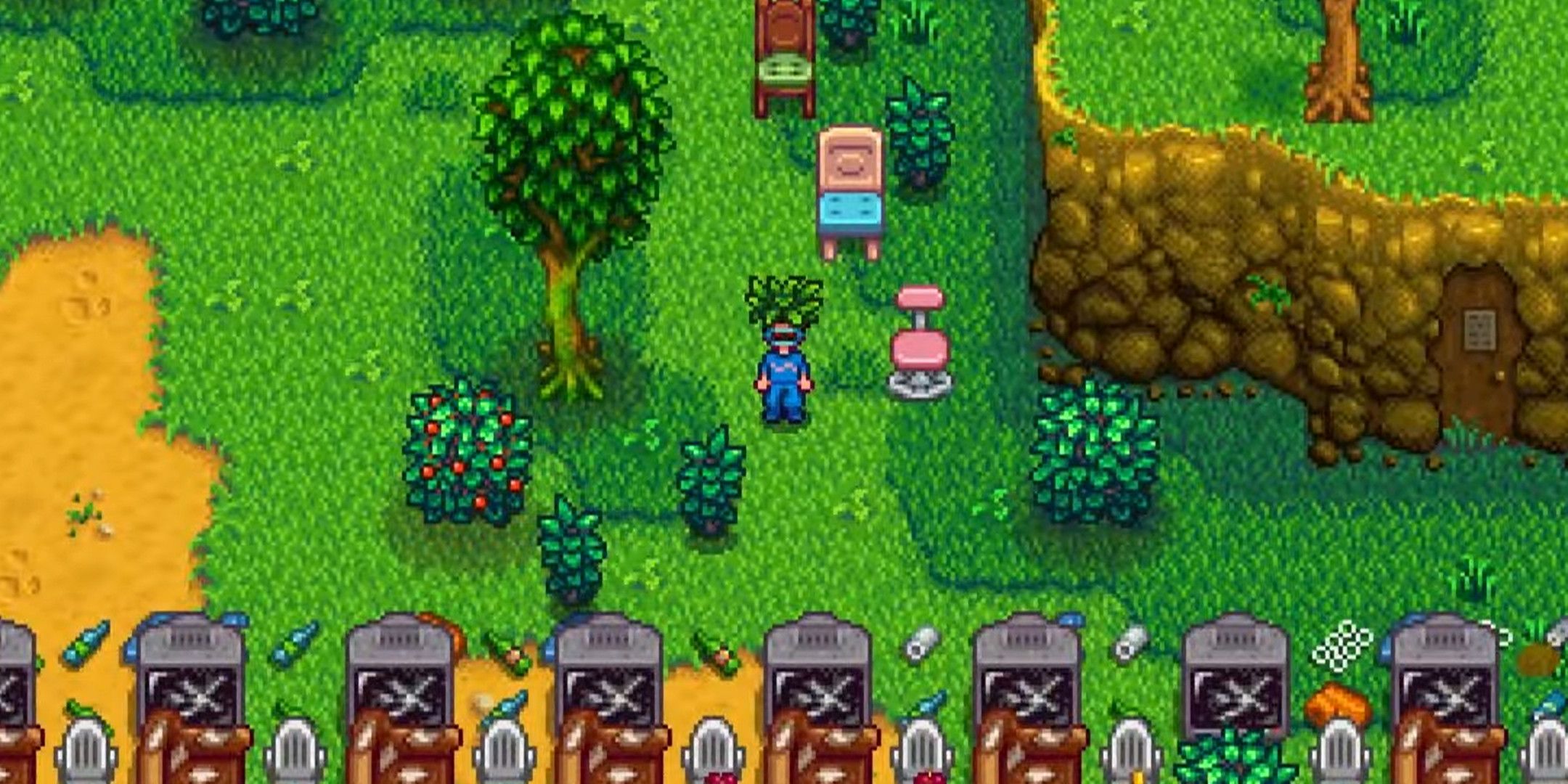 Stardew Valleyファンが「Booty Express」と呼ばれる椅子の高速道路を作成しました。