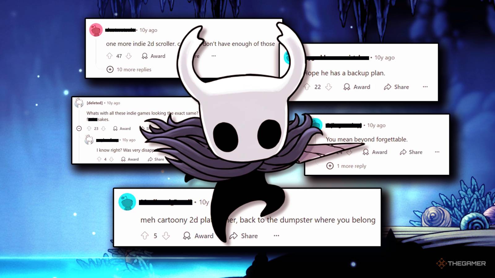 元のホローナイトの予告編に関するこれらのコメントは誰も何も知らないことを証明します