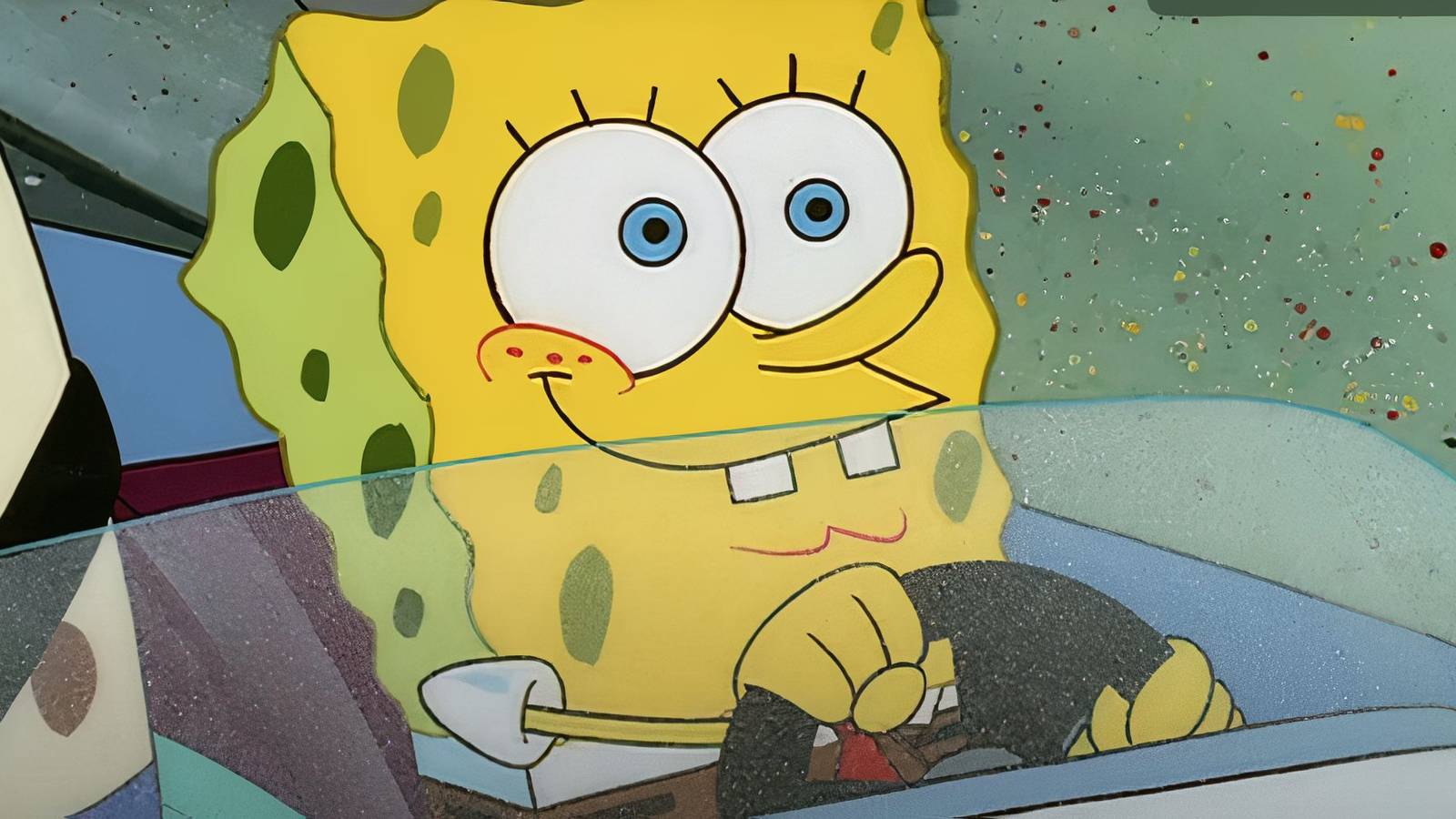 運転テストに何度も失敗したにもかかわらず、スポンジボブはソニックレースのハンドリングキャラクターです